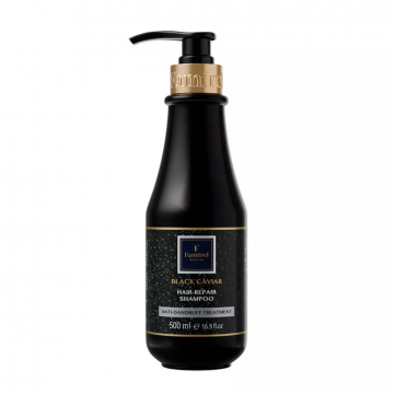 Відновлювальний шампунь проти лупи з екстрактом чорної ікри Famirel Black Caviar Hair-Repair Anti-Dandruff Treatment Shampoo