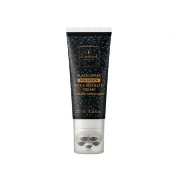 Укрепляющий и массирующий крем для шеи и декольте Famirel Black Caviar Neck Firming Cream Luxury Massage